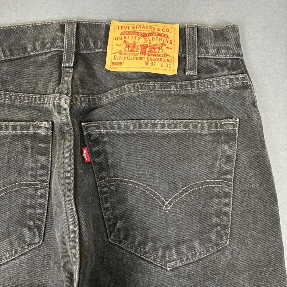 Vintage Y2K Levi's 505 Black Denim Straight Jeans Men's Size 30x29